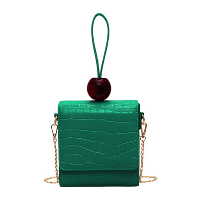 

Fashion Women Crocodile Skin Chain Bead Square Crossbody Shoulder Bag Handbag
