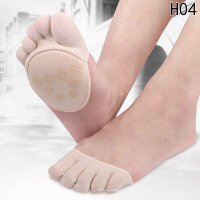 

New Dispensing Comfortable Full Silicone invisible Sweat The Dispensing finger Heels Half Simple Before Five Fingers Socks