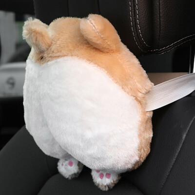 

Universal Car Seat Neck Pillow Headrest Cute Soft Corgi Butt Shape Pillows Neck Safety Cushion