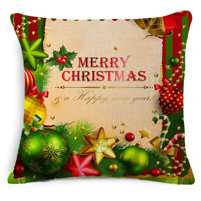 

Tailored New Christmas Linen Square Throw Flax Pillow Decorative Cushion Pillow Cover A