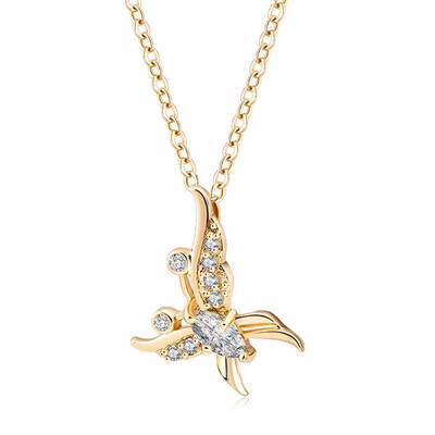 

Women Dancing Butterfly Short Chain Female Rhinestone Daily Birthday Choker Necklace