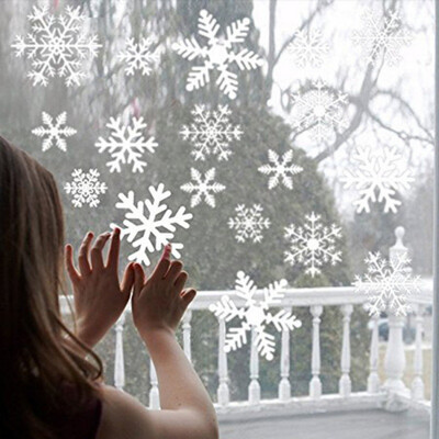 

152PCS Christmas Snowflakes Window Stickers Set Removable Art Decal Wall Sticker Children Christmas Wall Decoration
