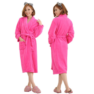 

ETOSELL Flannel Women Men Sleepwear Robe Thicken Warm Winter Shower Spa Robes Bath Bathrobe Sleep Nightgown Couple Dressing Gown