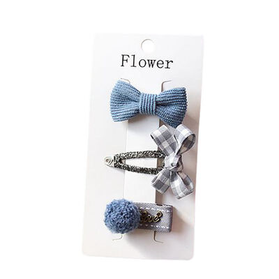 

3 Pieces Set Children Handmade Bow Hair Clip Baby Girls Hair Ring Cloth Fabric Hair Accessories 1-12Y