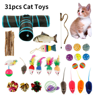 

31pcs Cat Toys Kitten Toys Assortments 3 Way Tunnel