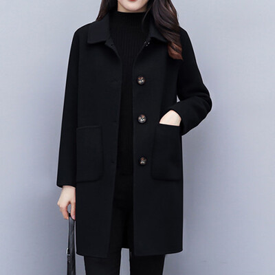 

Tailored Womens Winter Lapel Button Long Trench Coat Jacket Ladies Overcoat Outwear