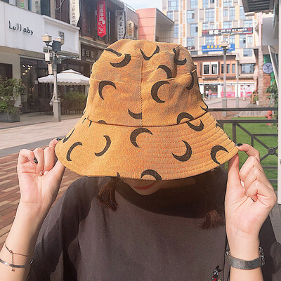 

New moon print autumn&winter corduroy womens hat womens hat mens summer white hat red hat