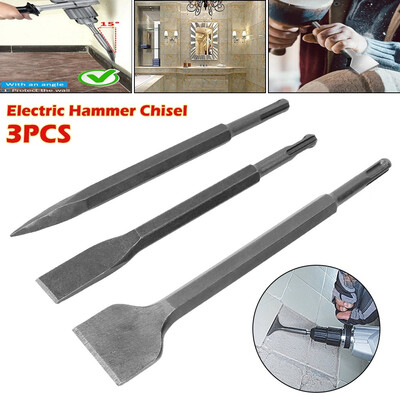 

Professional 3PCS1pc Electric Hammer Chisel Set Different Type Electric Rotary Hammer Bits Chisel Set
