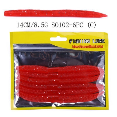 

6pcsset Artificial Bait False Earthworm Shape Soft Lure Fishing Accessories portable fishing lures bait kit