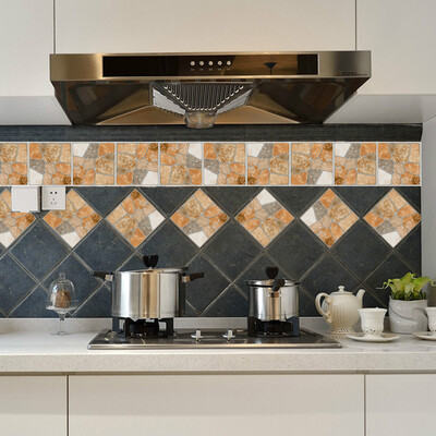 

Gobestart Self Adhesive Tile Art Floor Wall Decal Sticker DIY Kitchen Bathroom Decor Vinyl