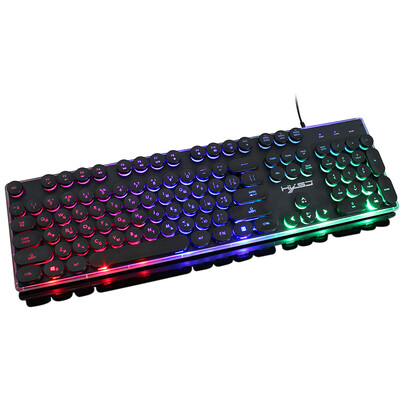 

HXSJ V300 USB Wired Gaming Keyboard Backlight Steampunk Keys Wired Gaming Mouse Anti-Slip 1600DPI with Backlight Keyboard&Mo