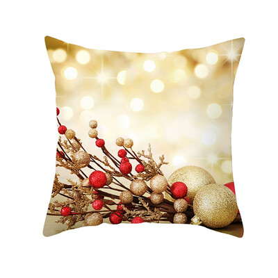 

Siaonvr Christmas Pillow Case Glitter Polyester Sofa Throw Cushion Cover Home Decor