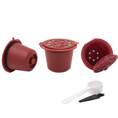 

3PCSSet Reusable Refillable Nespresso Coffee Capsule With Plastic Spoon Filter Pod&Brush 20ML Filters Kitchen Dining Bar