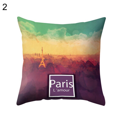 

Eiffel Tower Heart Leaf Flower Pillow Case Cushion Cover Sofa Bed Car Cafe Decor