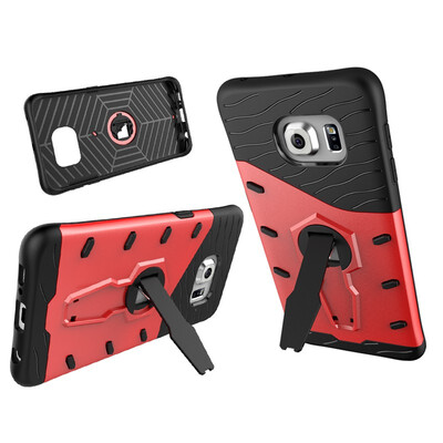 

Fivice Samsung S6 edge Case TPU Rotating Stand Drop-proof PC Shell Battle Armor