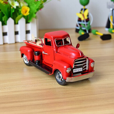 

Christmas family decorations Tin Car Crafts Children Gift Vintage Handmade Truck Toy Diecast Model Metal Version Pickup Metal