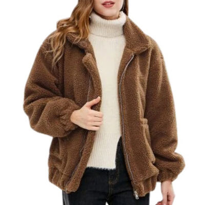 

Faux Fur Warm Winter Coat Women Fashion Fluffy Shaggy Cardigan Bomber Jacket Lady Coats Zipper Outwear