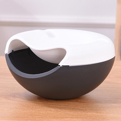 

Hot Sale Multifunction Creative Small Double Layer Fruit Dish Snack Plates Storage Box Trash Can
