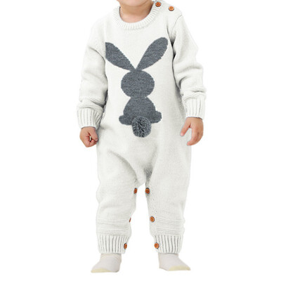 

Baby Rompers Sets Newborn Rabbit Baby Jumpsuit Overall Long Sleevele Baby Boys Clothes Autumn Knitted Girls Baby Casual Clothes