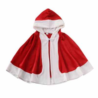 

Kids Girls Hooded Velvet Christmas Cape Cloak Fancy Cloak Robe Xmas Costume Coat