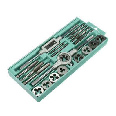 

20PcsSet Metric Hand Tap&Die Set M3-M12 Screw Thread Plugs Straight Taper Reamer Tools with Adjustable Tap Wrench