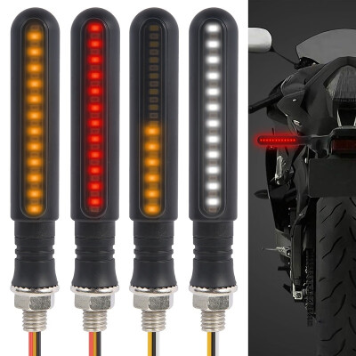 

4 PCS Universal 24LED Motorcycle Flow Indicator Turn Signal Light Multicolored Brake Light