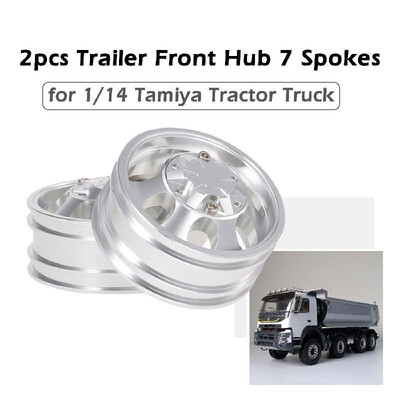 

2pcs Trailer Rear Hub Aluminum Alloy Rim 7 Spokes for 114 Tamiya Tractor Truck RC Climber Trailer