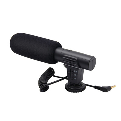 

35mm Camera Video Microphone High Sensitivity Interview Microphone Batteries Powered Mic