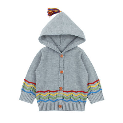 

Autumn Children Kids Sweatshirt Baby Girl Cardigan Knitted Hoodie Striped Sweater Casual Outerwear