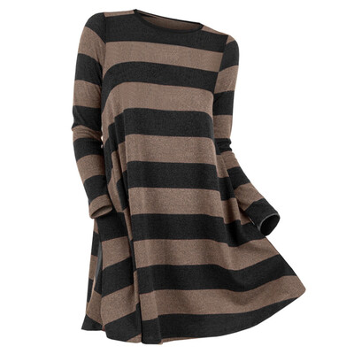 

Plus Size Color Blocking Striped Knitwear
