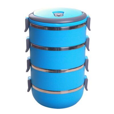 

guangxichuangshengxinfu Stainless Thermo Insulated Thermal Food Container Bento Round Lunch Box 1-4Layer