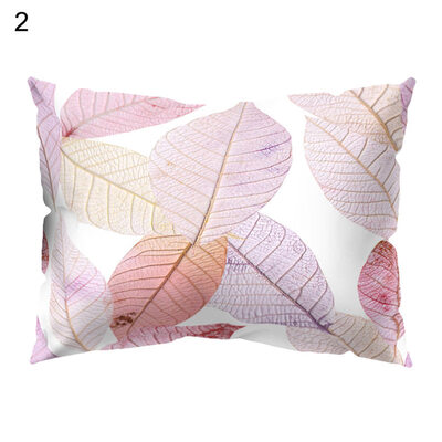 

Colorful Leaves Print Pillow Case Waist Throw Cushion Cover Bedroom Decoration