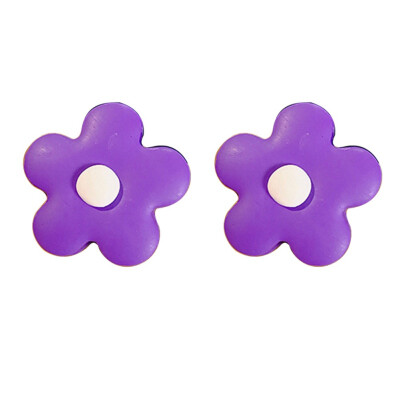 

Sweet Lovely Earrings For Women Color Flower Shape Earring Fashion Personality Resin Stud Earrings