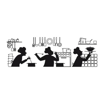 

Cutter Fork Self-Adhesive Wall Decal Water Resistent Kitchen Background PVC Removable Wall Stickers