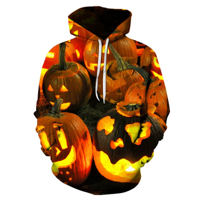 

Toponeto Mens Halloween Pumpkin 3D Print Creative Casual Long Sleeve Shirt Top