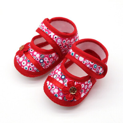 

Toddler shoes for girl spring&autumn Colorful circle sticky flower cartoon print two color for0-18M