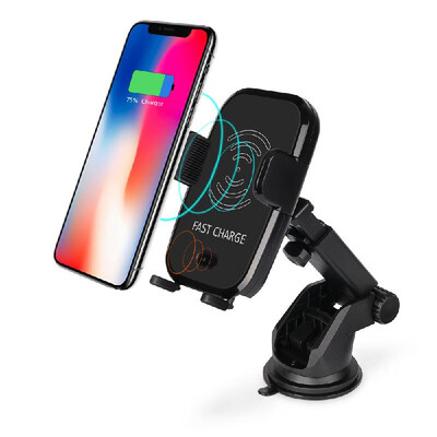 

10W Fast Charge Vehicle-Mount Automatic Infrared Sensor Suction Qi Wireless Charging Pad Car Phone Holder Charger for iPhone X 8