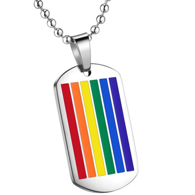

Gay Necklace Comrade Jewelry Six-Color Rainbow Flag Pendant Like-Minded Necklace for Your Loved One