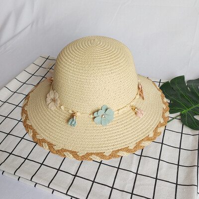 

Lady Xia Xiaoqingxin Korean version of straw hat Baitu outing beach shade hat beach hat brim hat sunscreen sunhat