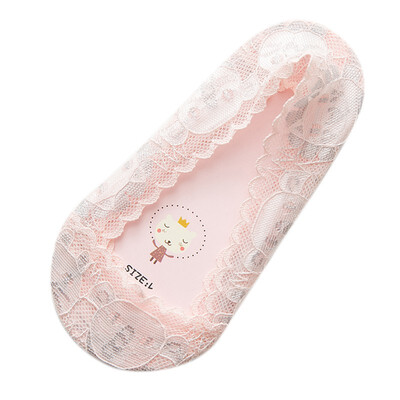 

Hot Lovely Lace Cartoon Embroidery Short Socks Invisible Low Cut Foot Boat For Child Baby Girl
