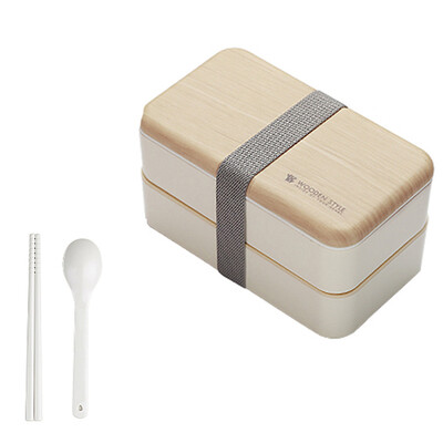 

Toponeto Microwave Lunch Box Japanese Wood Bento Box 2 Layer Container Storage New