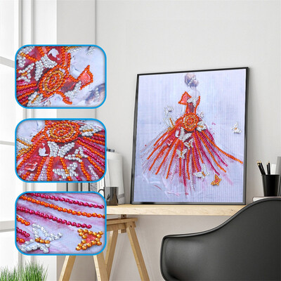 

Gobestart Special Shaped Diamond Painting DIY 5D Partial Drill Cross Stitch Kits Crystal R