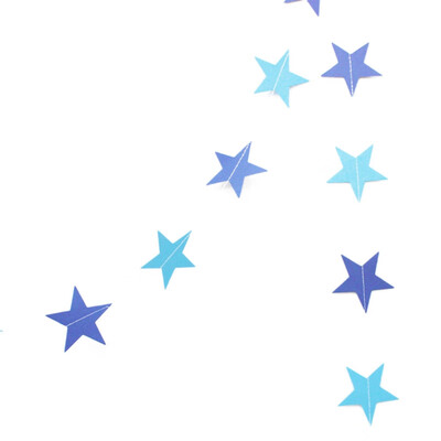 

4M Gold Silver Blue Five Stars Christmas Birthday Wedding Garland Hanging Ornaments Window Display Flag Party Decor Supplies