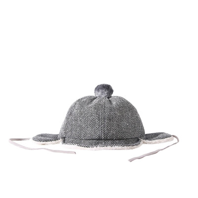 

Baby Hats Infant Boys Winter Earmuffs Peaked Cap Warm Plaid Plush Soft Beanie Hat forborn