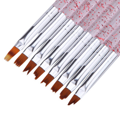 

〖Follure〗8Pcs French Acrylic Gel Painting Pen Set Nail Art Brush Manicure Drawing Tools