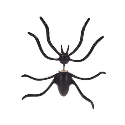 

New Fashion Popular Male&Female 1Pc Cool Fashion Punk Rock 3D Black Spider Earring Unique Ear Stud Body Piercing Color Black