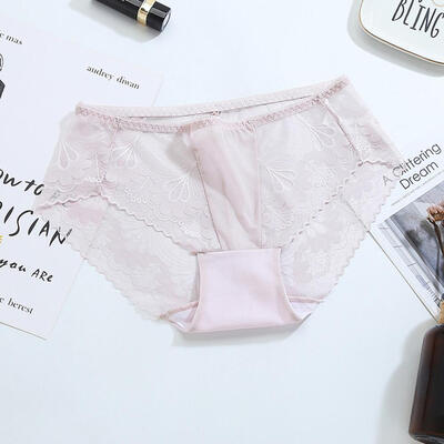 

Brand Underwear Women Lace Briefs Ultra-thin Comfort Mid Waist Seamless Solid 2019 New Panties 9 Colors 1PCS hot sale