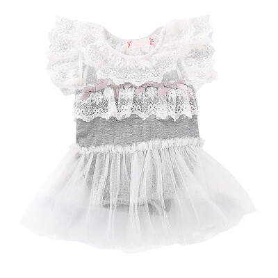 

2019 Newborn Baby Girls Lace Sleeveless Solid Jumpsuit with Lace Design Infant Casual Outfit Bodysuit