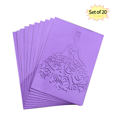 

20pcsset Wedding Invitation Card Cover Pearl Paper Laser Cut Bridal Bridegroom Pattern Invitation Cards Wedding Anniversary Suppl