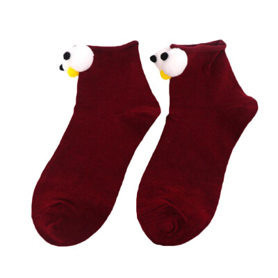 

Cute Cartoon Women Girl three-dimensional Antumn Ankle Socks Big Eyes Warm Casual Heap Solid Color Socks